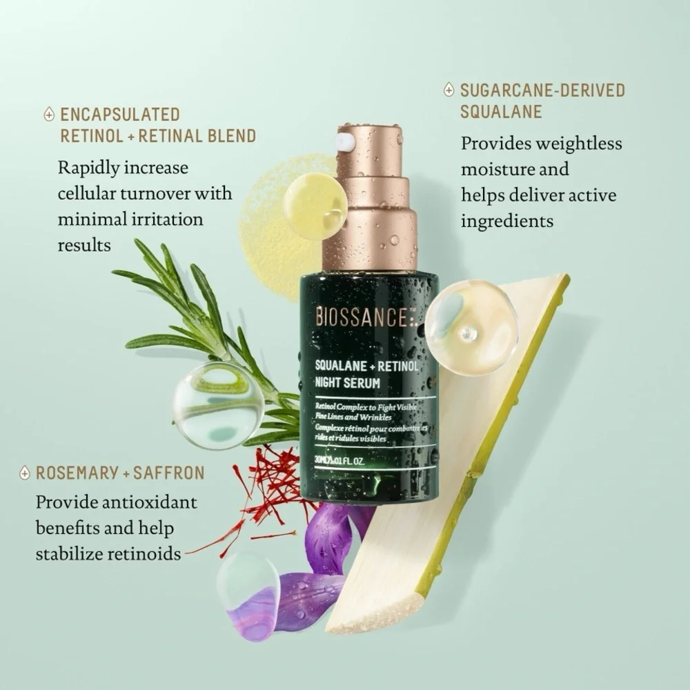 Biossance Squalane + Retinol Night Serum 1.01oz